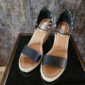 Steven By Steve Madden Black Espadrille Shoes Minimalist Design